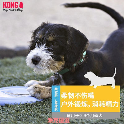 精品KONG幼犬飛盤柔軟橡膠玩具 幼犬中小型犬游戲飛盤狗玩具