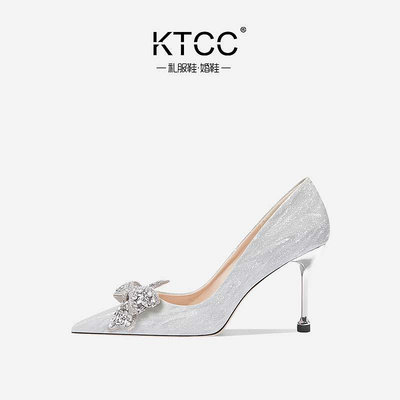 KTCC法式結婚鞋女新娘鞋高級感秀禾婚紗兩穿不累腳拍婚紗照高跟鞋熱心小賣家