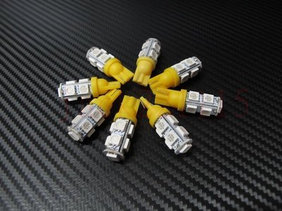 光光~T10 9晶SMD LED方向燈 5050 汽機車燈炮 LED小燈 炸彈燈泡 黃色 (1210 3528)