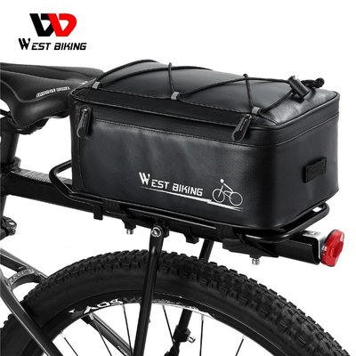 西騎者4L 自行車包自行車旅行行李箱公路自行車收納包可懸掛尾燈電自行車後包 + 防水防雨罩-星紀
