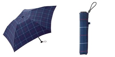 日本 wpc kiu air-light 晴雨兼用折傘 超輕量90g 格子藍