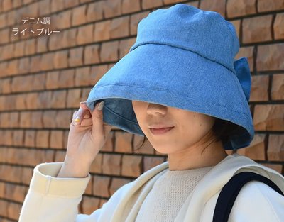 遮陽帽--日本進口GOODAY夏日抗UV吸濕速乾遮陽蝴蝶結女優帽/淑女帽/遮陽帽/出國旅遊可折疊--秘密花園