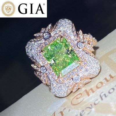 【台北周先生】羅馬宮廷風 天然Fancy綠色鑽石 3.02克拉 Even 18K玫瑰金 真鑽 華麗美戒 送GIA證
