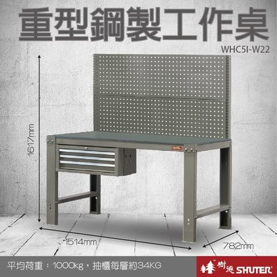 樹德 重型鋼製工作桌(1500mm寬) WHC5I+W22 (工具車/辦公桌)