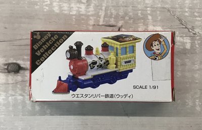 《HT》純日貨TOMICA 東京迪士尼樂園限定 小車胡迪西部火車