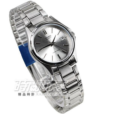 CASIO卡西歐 原價1040 簡約休閒小圓錶日期星期顯示 不銹鋼帶銀色 女錶 LTP-1183A-7A【時間玩家】