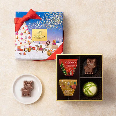 Ariel Wish日本限定2023限量版 GODIVA 耶誕星空燙金星星聖誕節巧克力禮盒珠寶盒北歐城鎮星空-現貨最後一盒