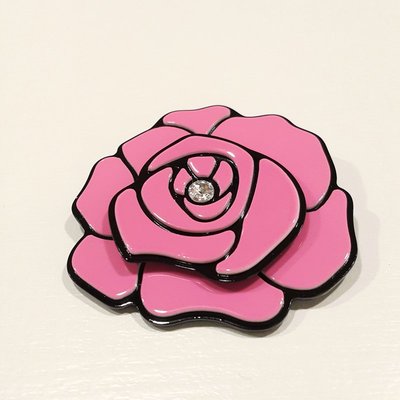 Navy 布藝手作 ☆ 韓國 品牌 Grain de Beaute 美麗氣質浮雕玫瑰薔薇裝飾別針桃