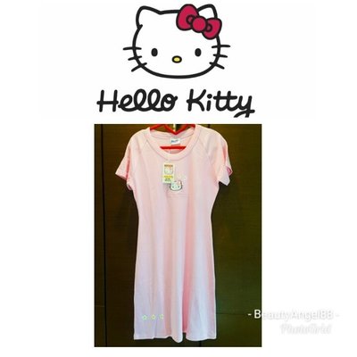 全新 Hello Kitty凱蒂貓 卡通HK連身睡衣女家居服 短袖T恤 彈性 大女童/大人可穿 綿 女裝$58 1元起標