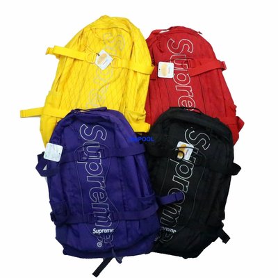 潮牌現貨秒發 Supreme 18FW Backpack 45th 背包3M反光書包雙肩包大包-雙喜生活館