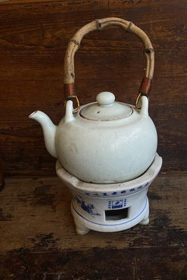 電爐陶瓷燒水壺瓷器圍爐煮茶茶具茶道用品，保存完整一套，爐子沒 529