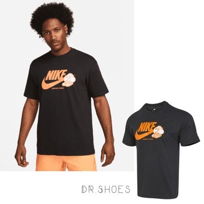 【Dr.Shoes 】Nike NSW 黑橘 小籠包 大LOGO 寬鬆 小標 短袖 短T 男生 FB9804-010