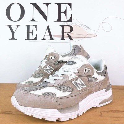 【正品】ONE YEAR_ New Balance NB 992 灰 白 反光 麂皮 余文樂 元祖灰 男女 NB992N潮鞋