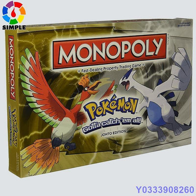 新品 Monopoly Pokemon Johto Edition 棋盤遊戲現貨 可開發票