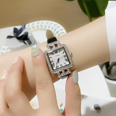 熱銷 詩高迪法式復古方形小錶盤皮帶款手錶腕錶女學生小巧高級感簡約學院風185 WG047