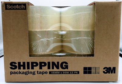 3M 透明封箱膠帶 12入 12捲 每捲 4.8公分 X 90公尺  Scotch shipping packaging