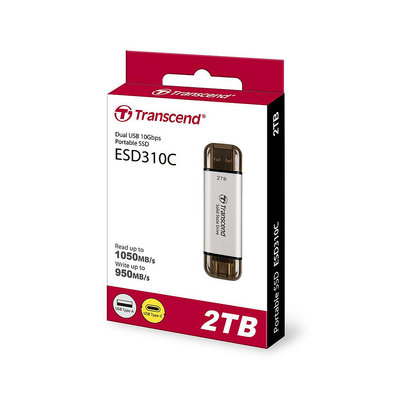 創見 ESD310 2TB USB 3.1 SSD 高速 Type-C 行動固態硬碟 (TS-ESD310S-2TB)