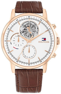 Tommy Hilfiger 1710606 多功能 玫瑰金 日期顯示 24小時制 皮帶腕錶
