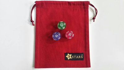 【雙子星】占星骰子(金蔥色系) + 2STARS束口袋(紅) 適用 桌遊 占星命盤 星象學 占星命理 星座符號 占卜