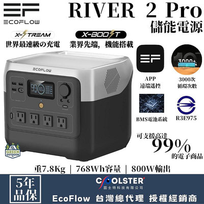 EcoFlow RIVER 2 Pro 儲能電源【綠色工場】行動電源 磷酸鋰鐵電池 行動電池 電力站 容量768Wh