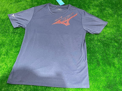 棒球世界全新Mizuno美津濃Slim FIT合身版型 男款短袖T恤 32TAB00215 (灰藍)特價