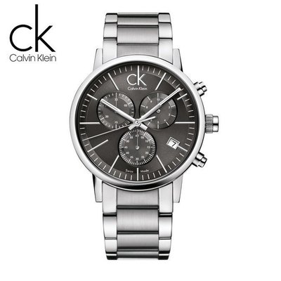 公司貨新款瑞士ck手錶男士商務時尚鋼帶三眼計時多功能日曆男錶K7627161
