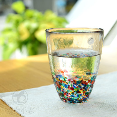 現貨 日本進口津輕彩色手工玻璃杯石塚硝子錘目紋繽紛水~特價#促銷 #現貨