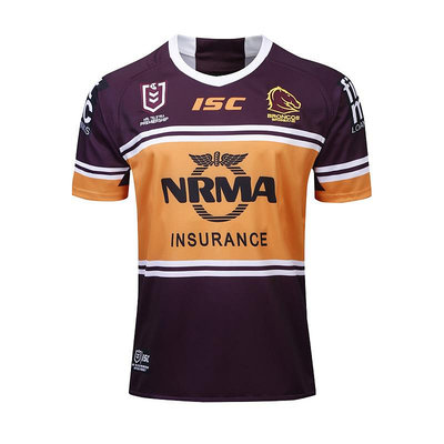 橄欖球Brisbane Broncos Rugby jersey 2019 NRL布里斯班野馬隊橄欖球服