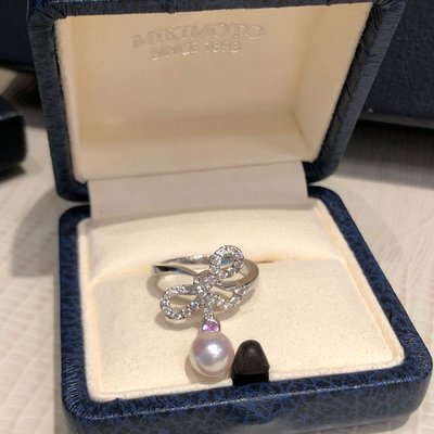 MIKIMOTO 真品 正18K白金 真鑽石 珍珠戒指 最高品質Akoya 才能稱為 珍貴的MIKIMOTO 購於中山北路 晶華酒店 MIKIMOTO 專櫃