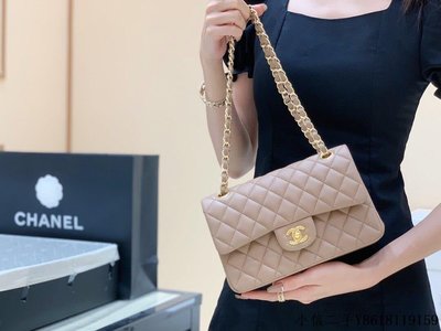 二手 Chanel CF23 Classic flap bag A01113羊皮奶茶色