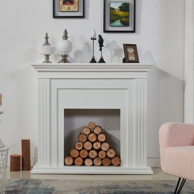 現貨簡約壁爐裝飾柜壁爐芯仿真火壁爐取暖家用背景墻美式實木壁爐簡約
