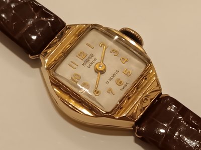 瑞士古董錶 Miramar 18K金17石手上鍊機械女錶