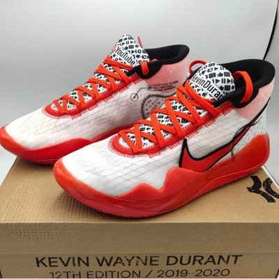 【正品】Nike Zoom KD 12 “YouTube” 紅白 時尚 中幫 籃球 CQ7731-900潮鞋