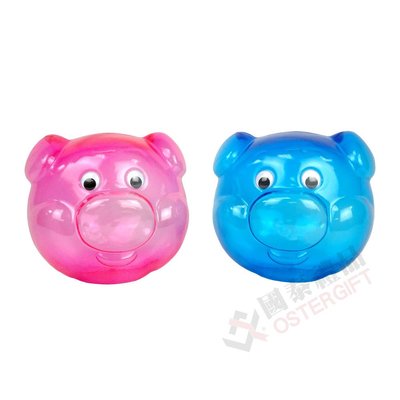 豬公撲滿存錢筒零錢收納存錢桶 豬頭撲滿-藍/粉紅