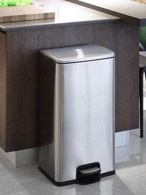 GNF不銹鋼垃圾桶家用廚房40升腳踏靜音垃圾箱房間12升商用50L帶蓋