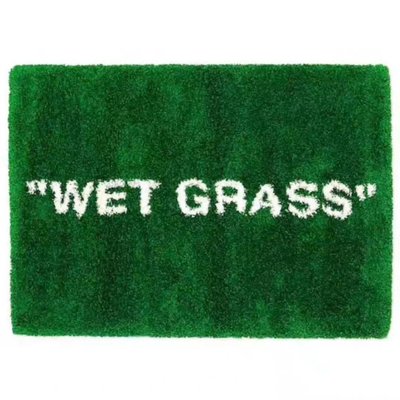 ��高定款宜家IKEA濕草地WET GRASS OFF WHITE OW聯名潮牌長絨客廳臥室綠地毯 北歐 現代