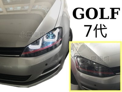 》傑暘國際車身部品《 全新 GOLF 7代 2013 2014 GTI 類R8 U型導光 魚眼 大燈 (附紅飾條