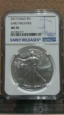 2017年美國自由女神一元銀幣-- NGC MS70 鑑定幣--初打幣 1