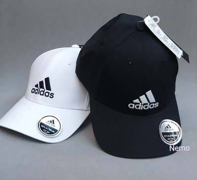 ADIDAS 吸濕排汗 透氣 電繡運動帽 棒球帽 帽子 基本PERF CAP LOGO 可調後扣 白色