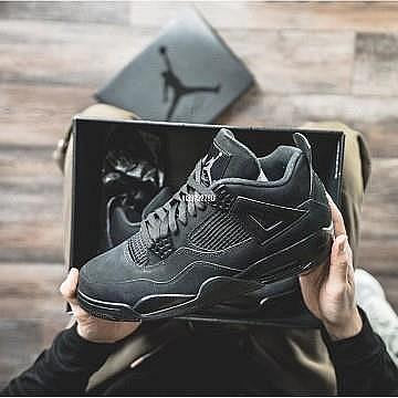 專櫃貨Air Jordan 4 Retro“Black Cat”黑貓 磨砂 男子籃球鞋