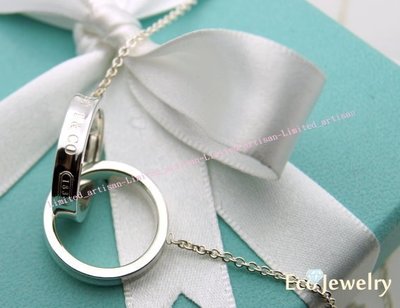《Eco-jewelry》【Tiffany&amp;Co】稀有款 大款1837雙戒指項鍊 純銀925項鍊~專櫃真品已送洗