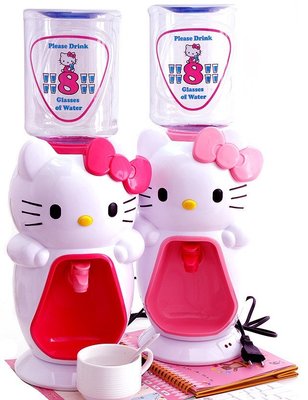 Hello Kitty 凱蒂貓 桌面迷妳飲水機2L卡通粉色 超萌 8杯水可加熱