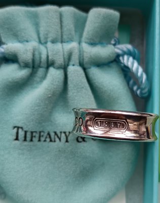 Tiffany 蒂芬尼 經典  純銀戒指   【1837】 【附原盒、防塵套】A9
