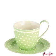 greengate spot green cup/saucer咖啡杯盤組