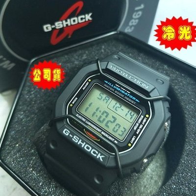 【現貨】【台灣CASIO原廠公司貨】【加保護框】G SHOCK 復刻抗震運動錶DW-5600E-1【天美鐘錶店家直營】