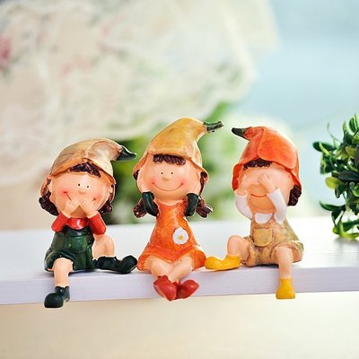 INPHIC-田園樹脂娃娃 簡約時尚 家居裝飾品工藝品擺件 三不小人