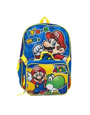 預購 美國帶回 Super Mario 超級瑪利兄弟 馬力歐 任天堂 童趣 孩童後背包+午餐帶 書包 遠足包 生日禮