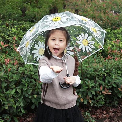 【熱賣精選】17寸拱形兒童傘卡通弧形雨傘純色POE透明雨傘阿波羅手動透明傘