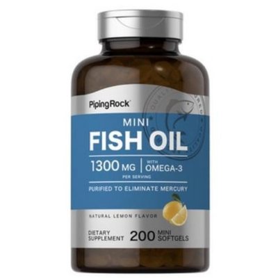 【活力小站】Piping Rock Omega-3 魚油 檸檬風味 迷你軟膠囊 Fish Oil 1300mg 200顆