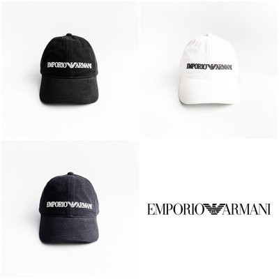 美國百分百【全新真品】Emporio Armani 帽子 休閒 配件 EA 棒球帽 LOGO 黑色/白色/深藍 CK25